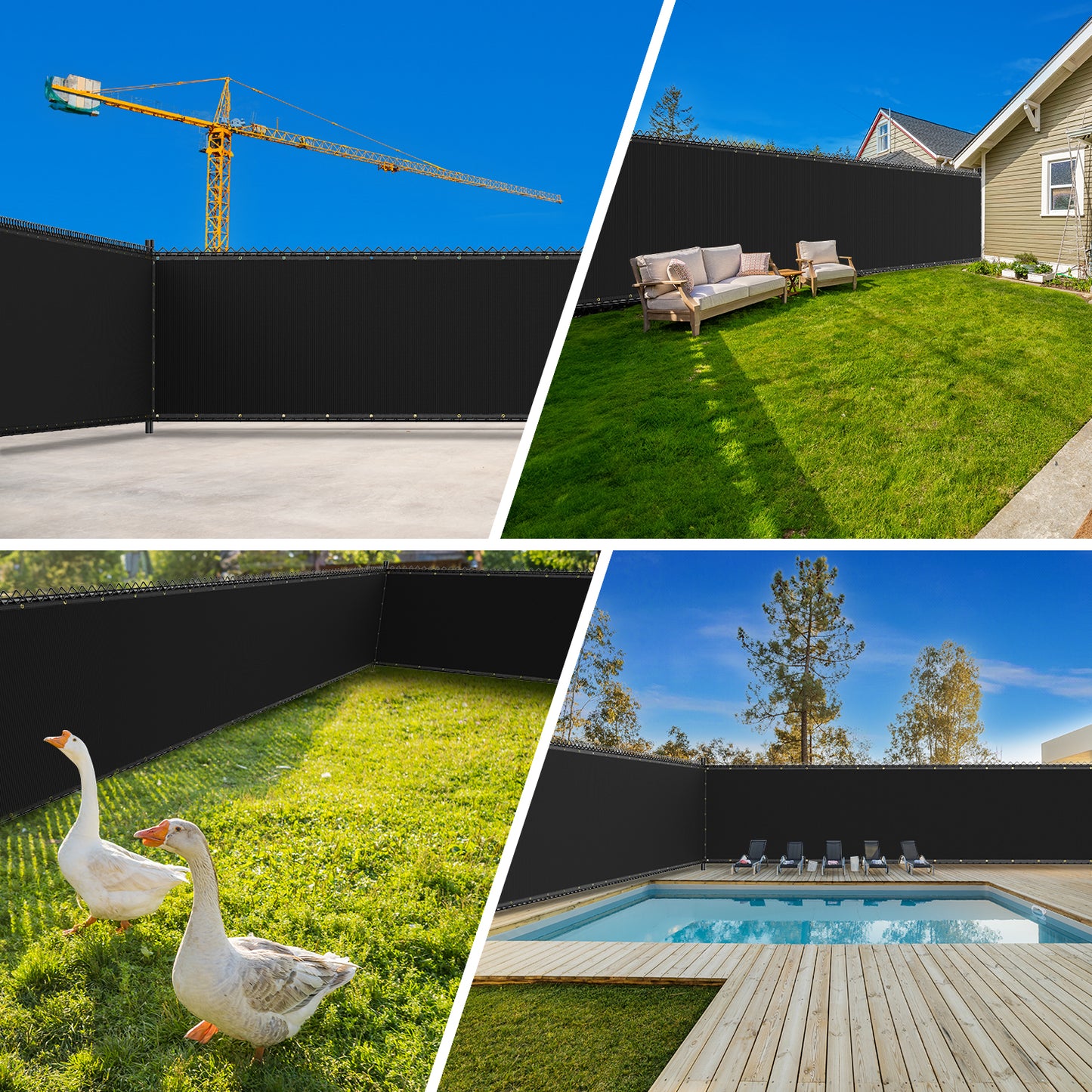 Privacy Screen Fence 5X50FT(Black)