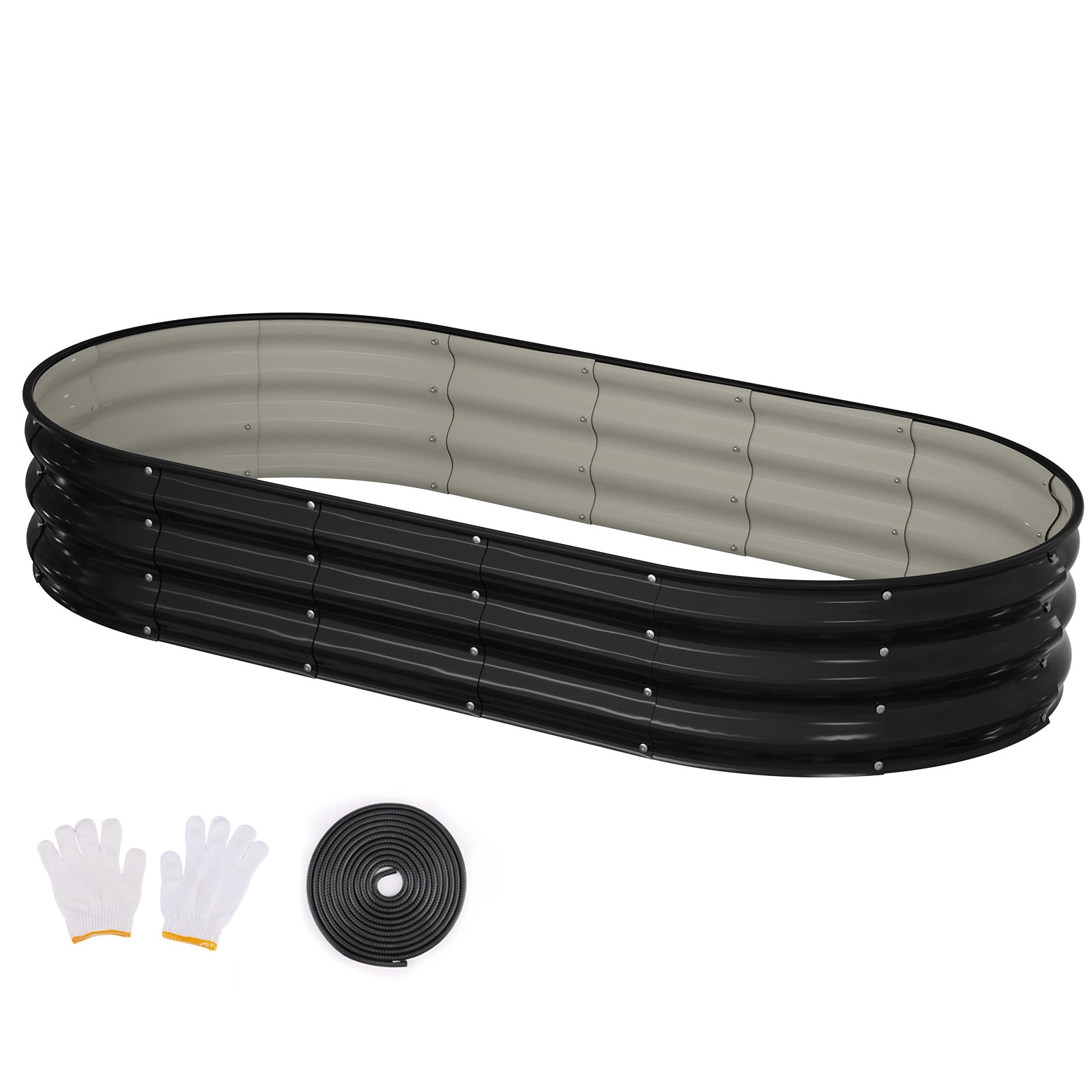 Raised Garden Bed(Black,6x3x1ft)