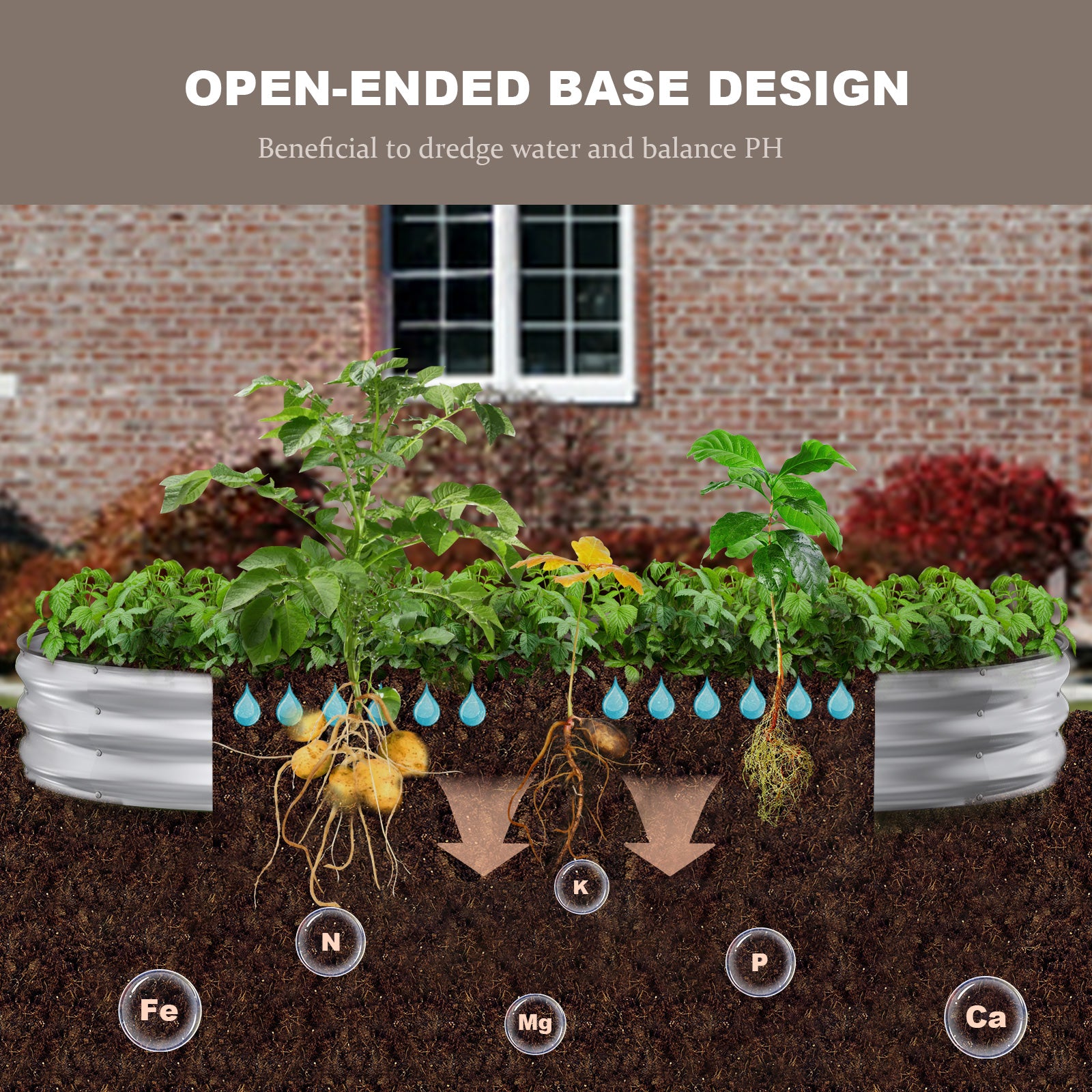 Raised Garden Bed(Silver,8x4x1ft)