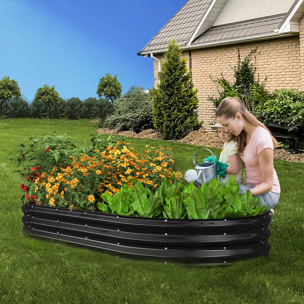 Raised Garden Bed(Black,8x4x1ft)