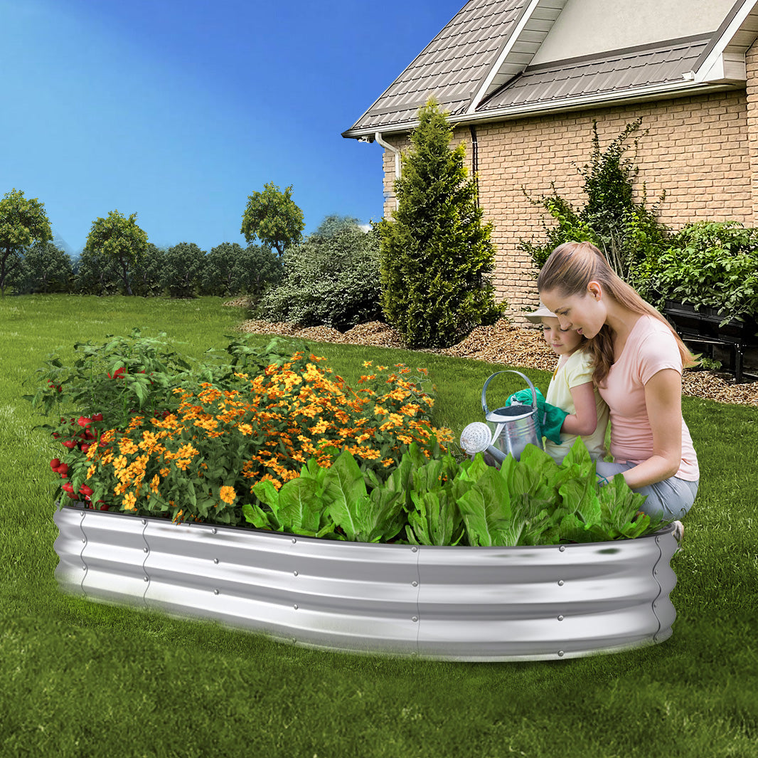 Raised Garden Bed(Silver,8x4x1ft)