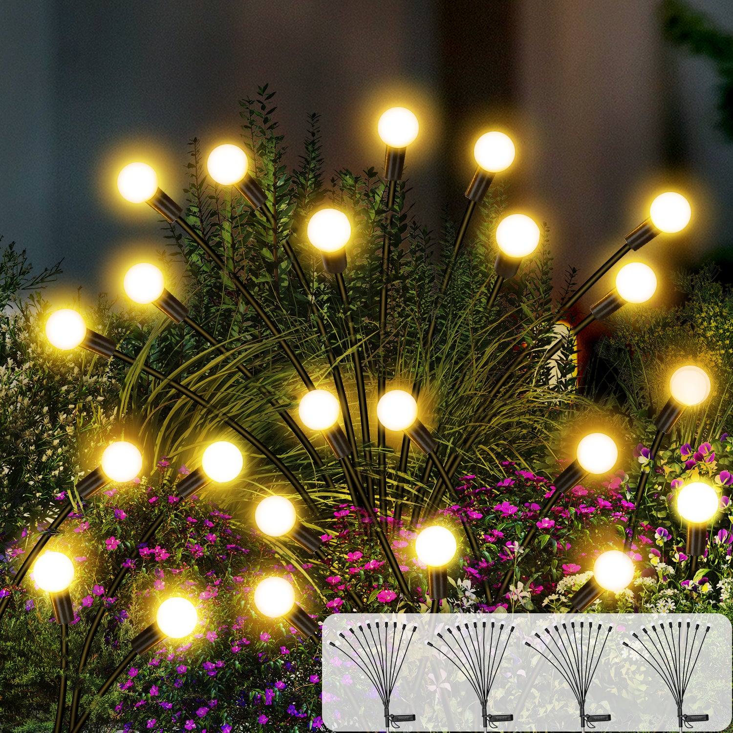 Firefly Solar Lights 4 Packs (Warm White)