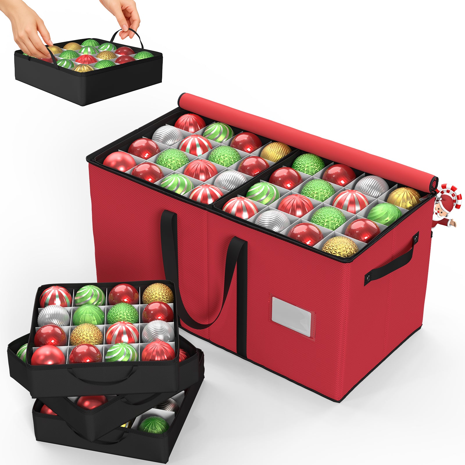 Christmas Ornament Storage Box（Red)