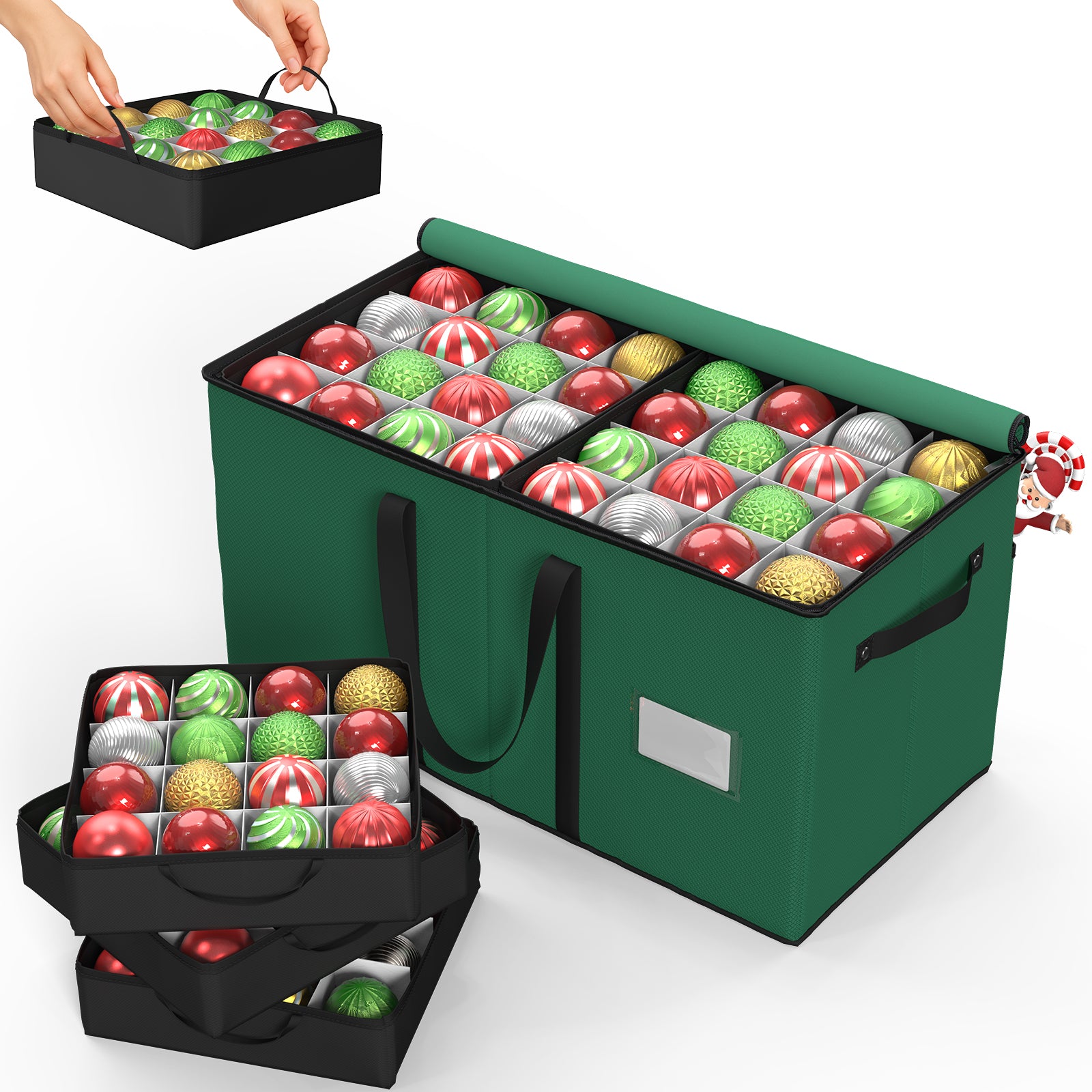 Christmas Ornament Storage Box (Green)