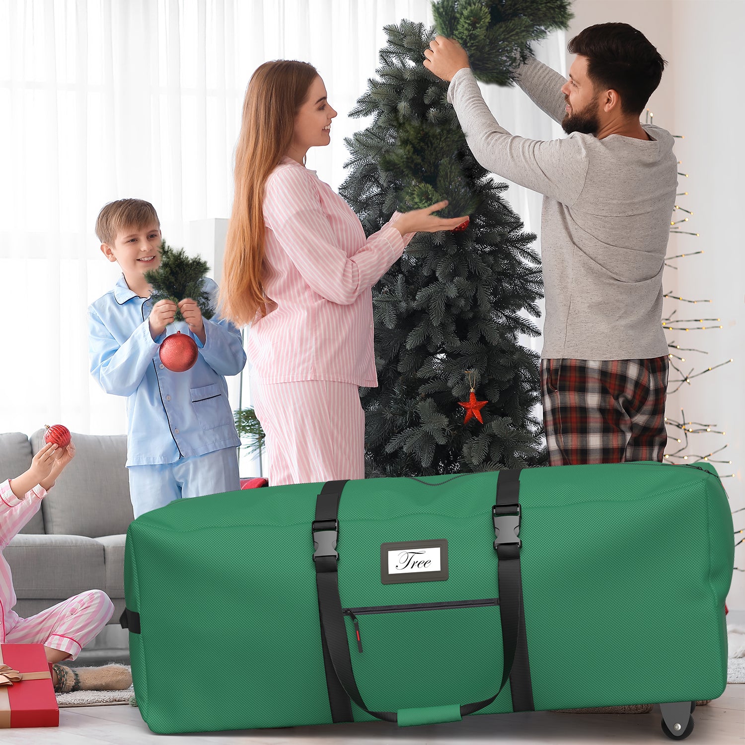 Rolling Christmas Tree Storage Bag( Green)