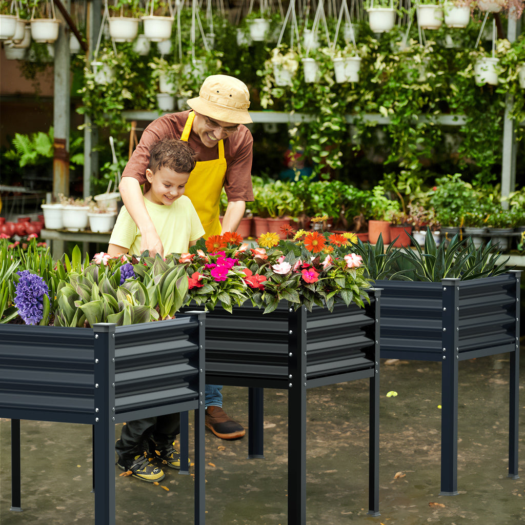 Raised Garden Bed with Legs(Black,48×24×32)