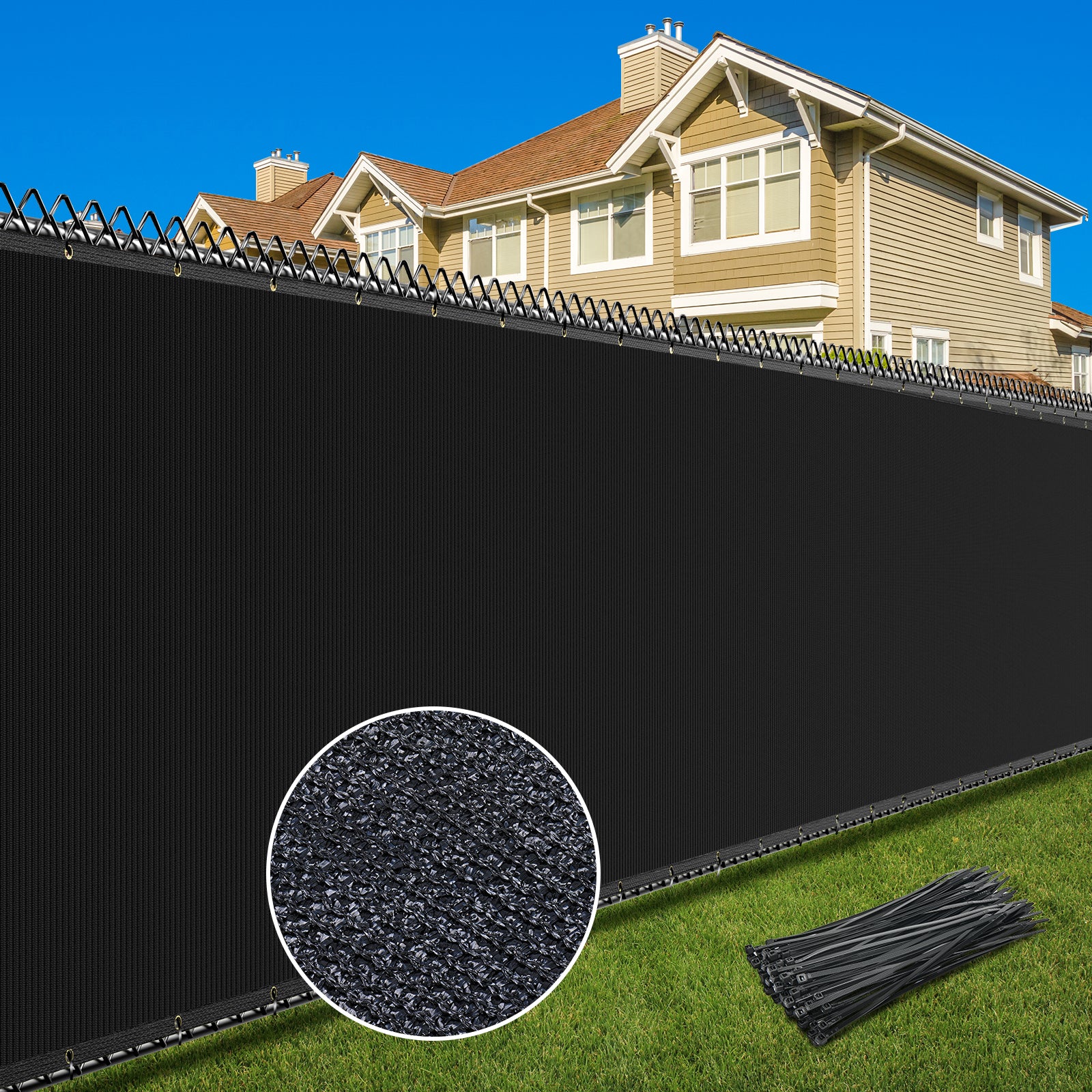 Privacy Screen Fence4X25FT(Black)
