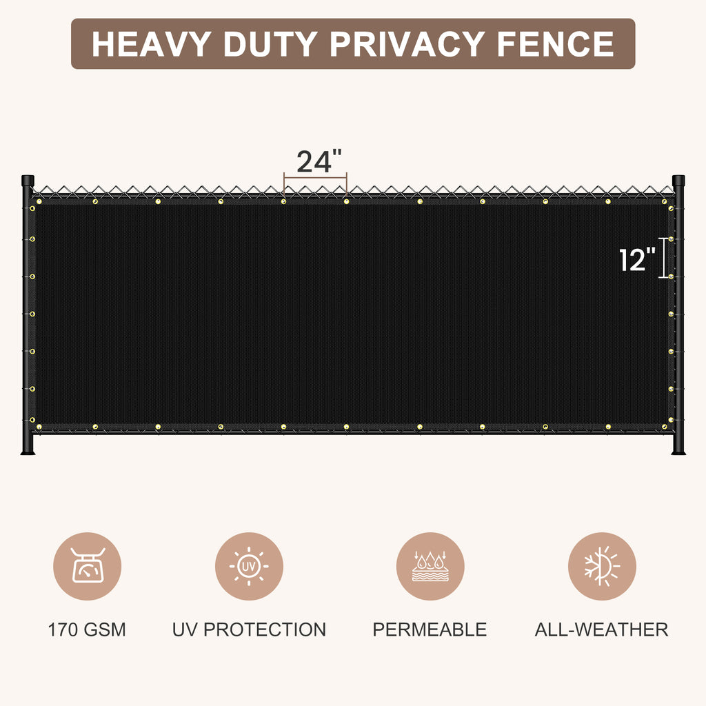 Privacy Screen Fence6X25FT(Black)