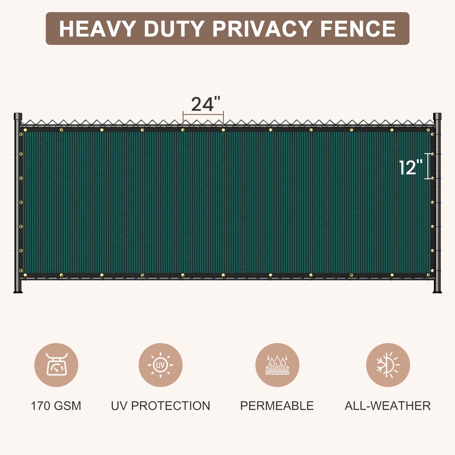 Privacy Screen Fence6X25FT(Dark Green)