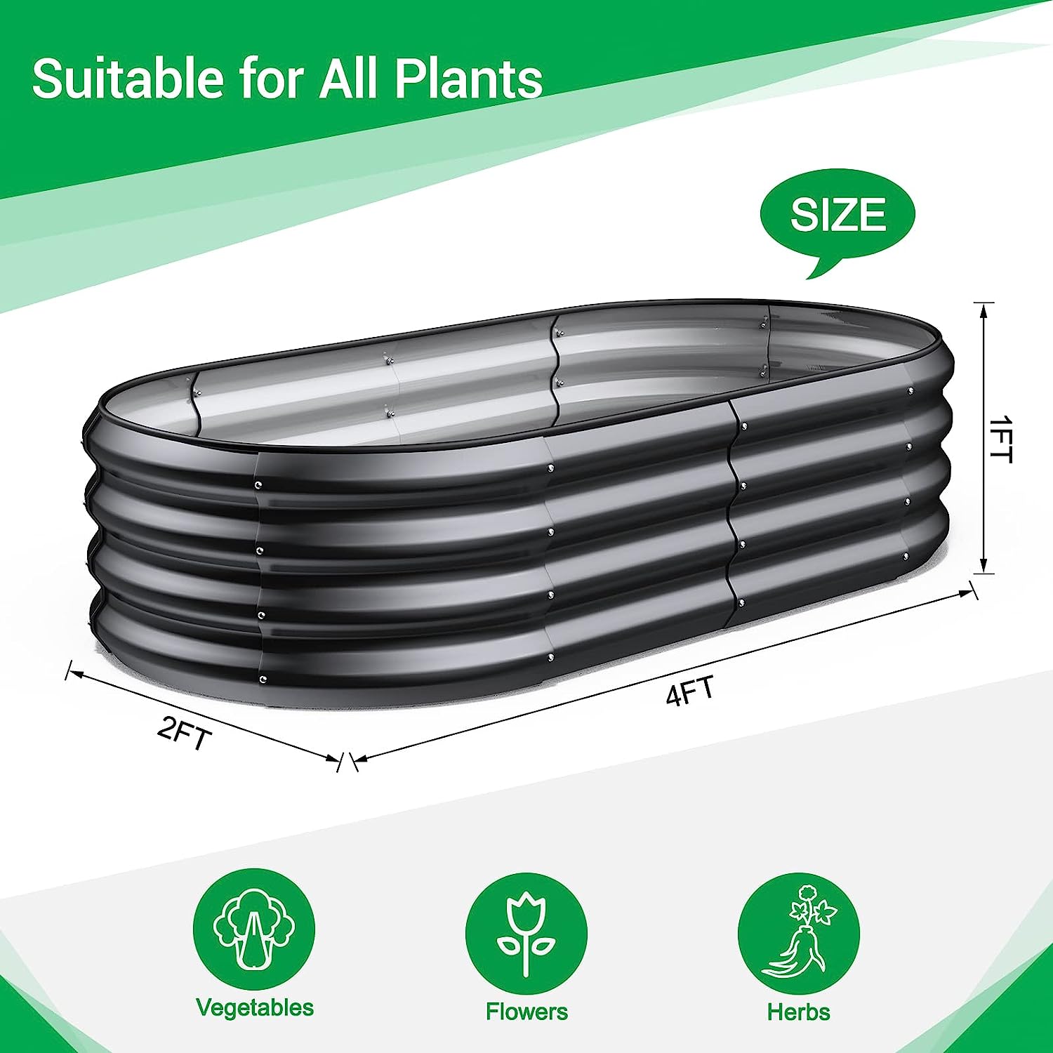 Raised Garden Bed (4x2x1ft)
