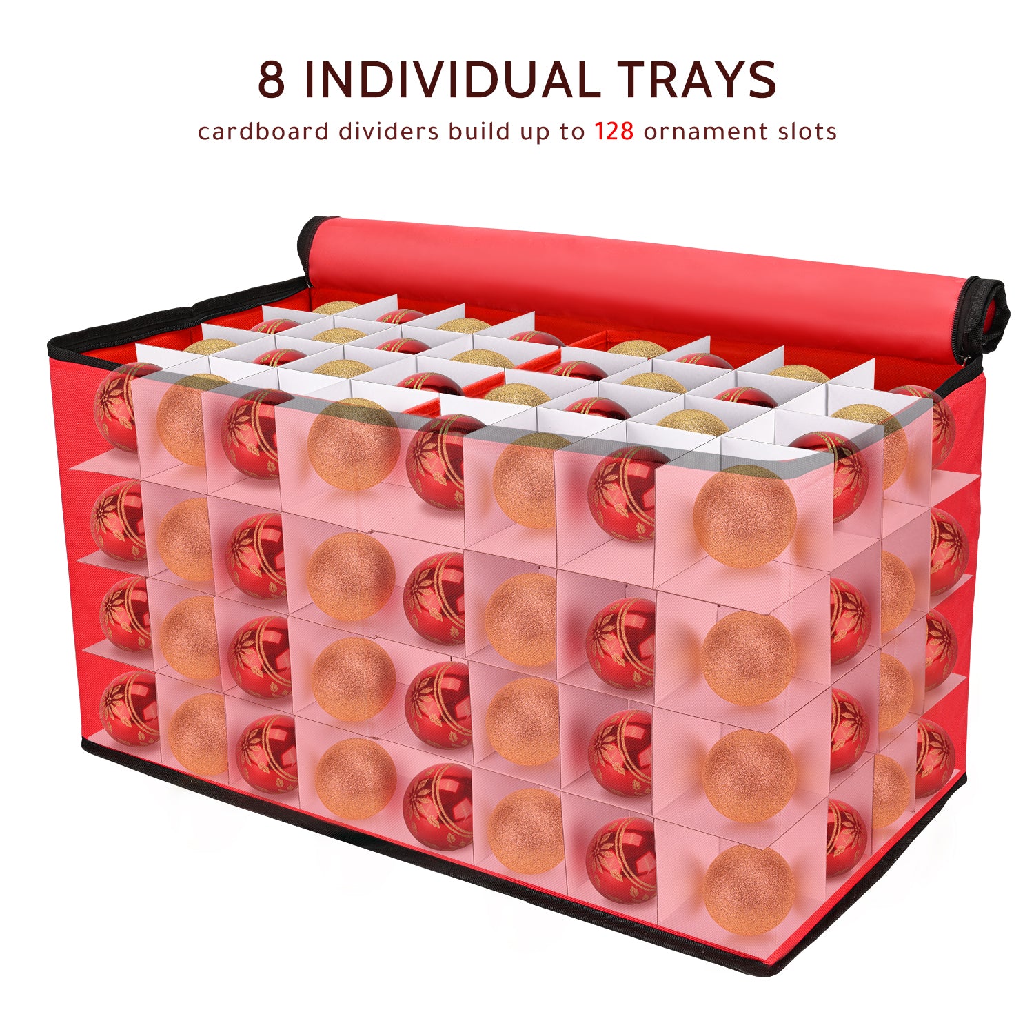 Christmas Ornament Storage Box(Red)