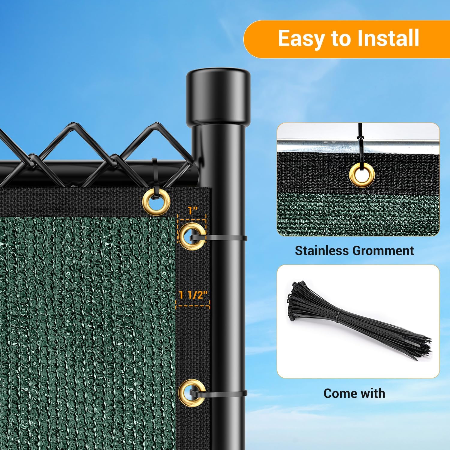 Privacy Screen Fence (6ft X 50ft, Dark Green)