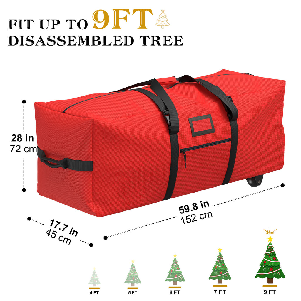 Rolling Christmas Tree Storage Bag (Red)