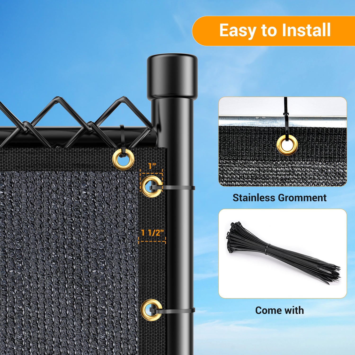 Privacy Screen Fence (6ft X 50ft, Black)