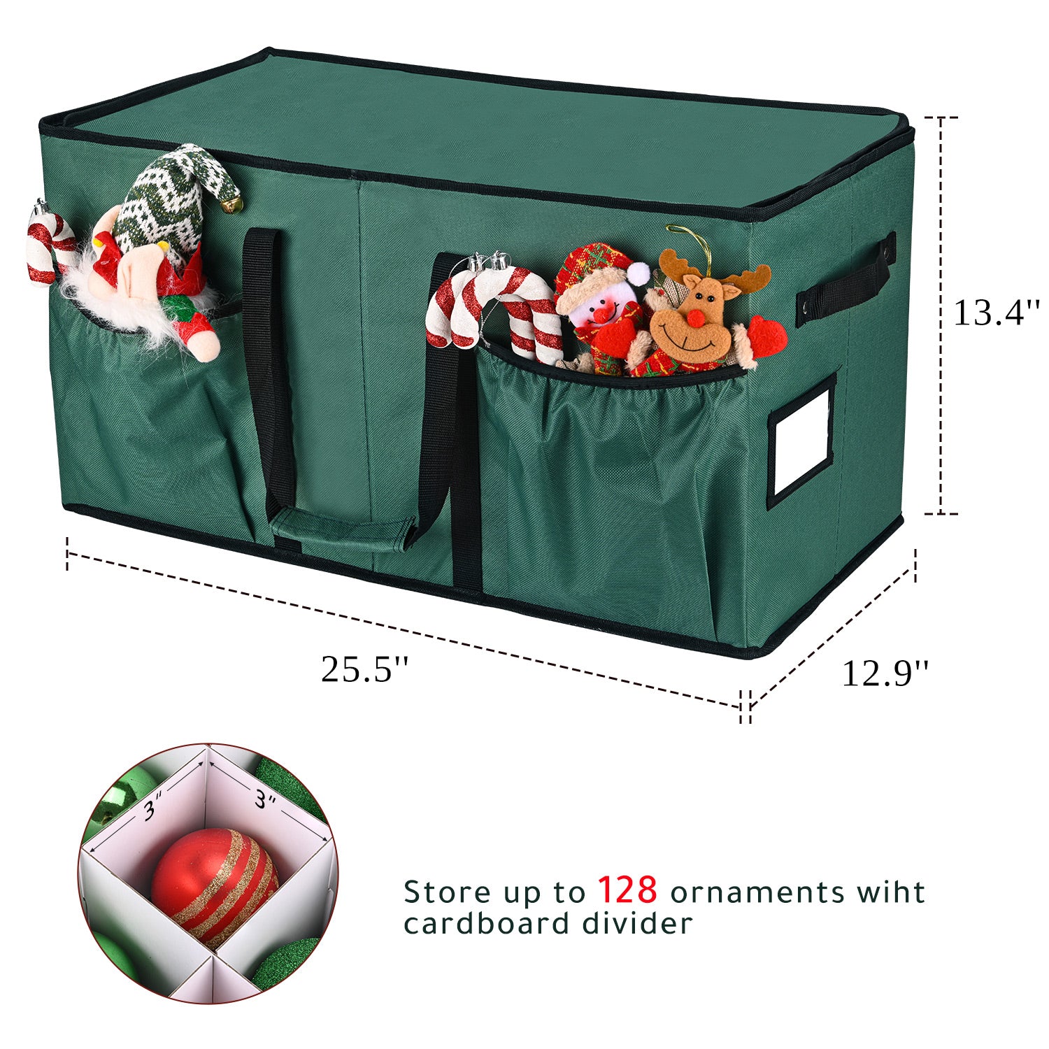 Christmas Ornament Storage Box(Green)