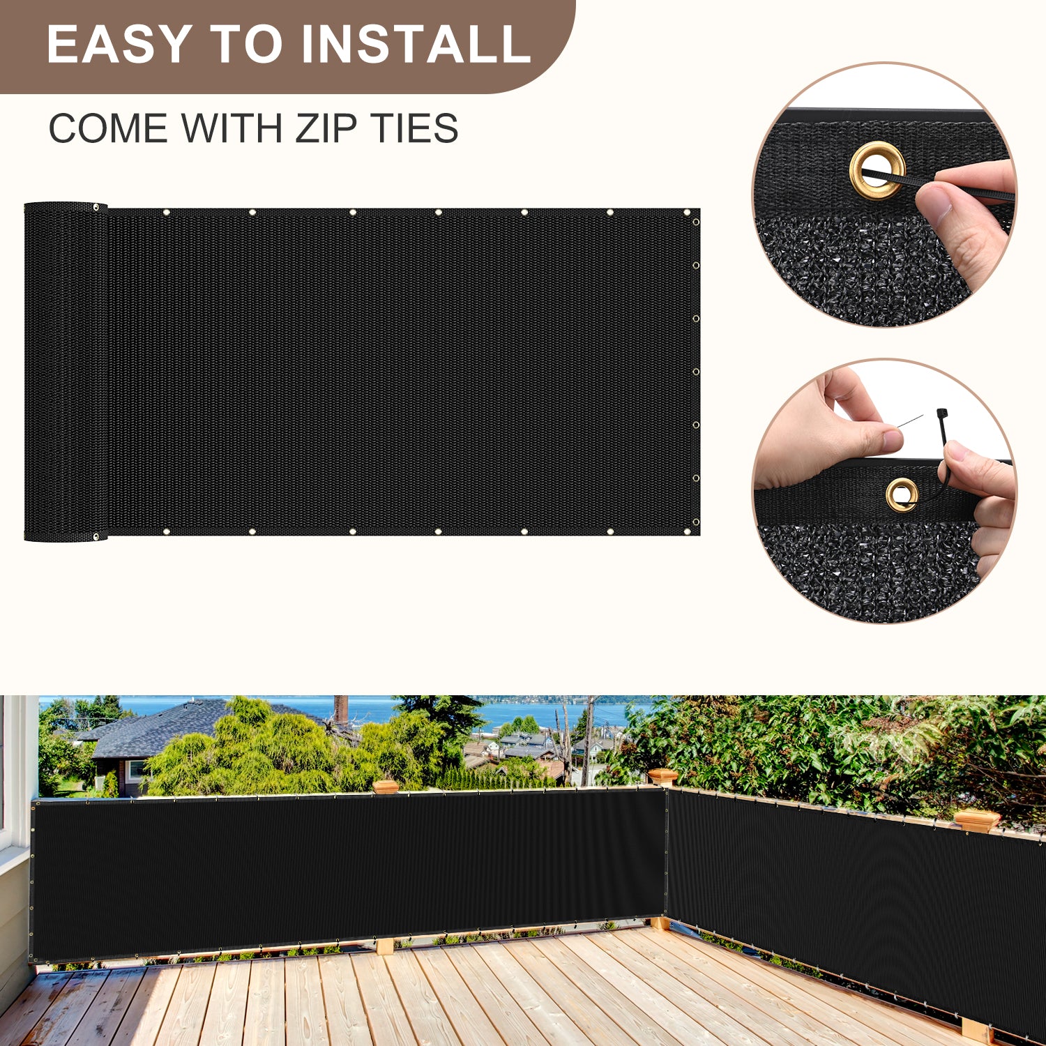 Privacy Screen Fence (Black)