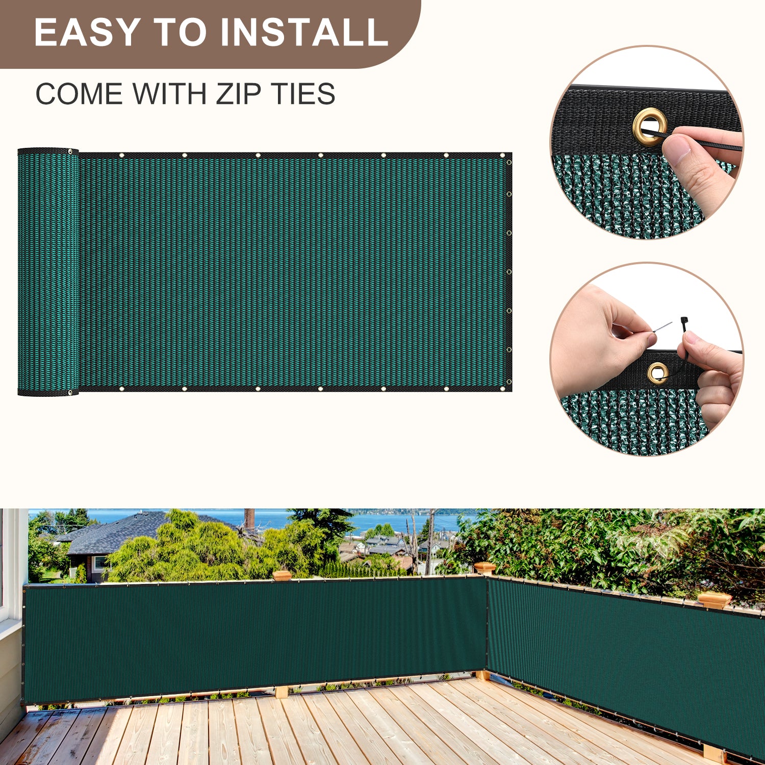 Privacy Screen Fence4X50FT(Dark Green)