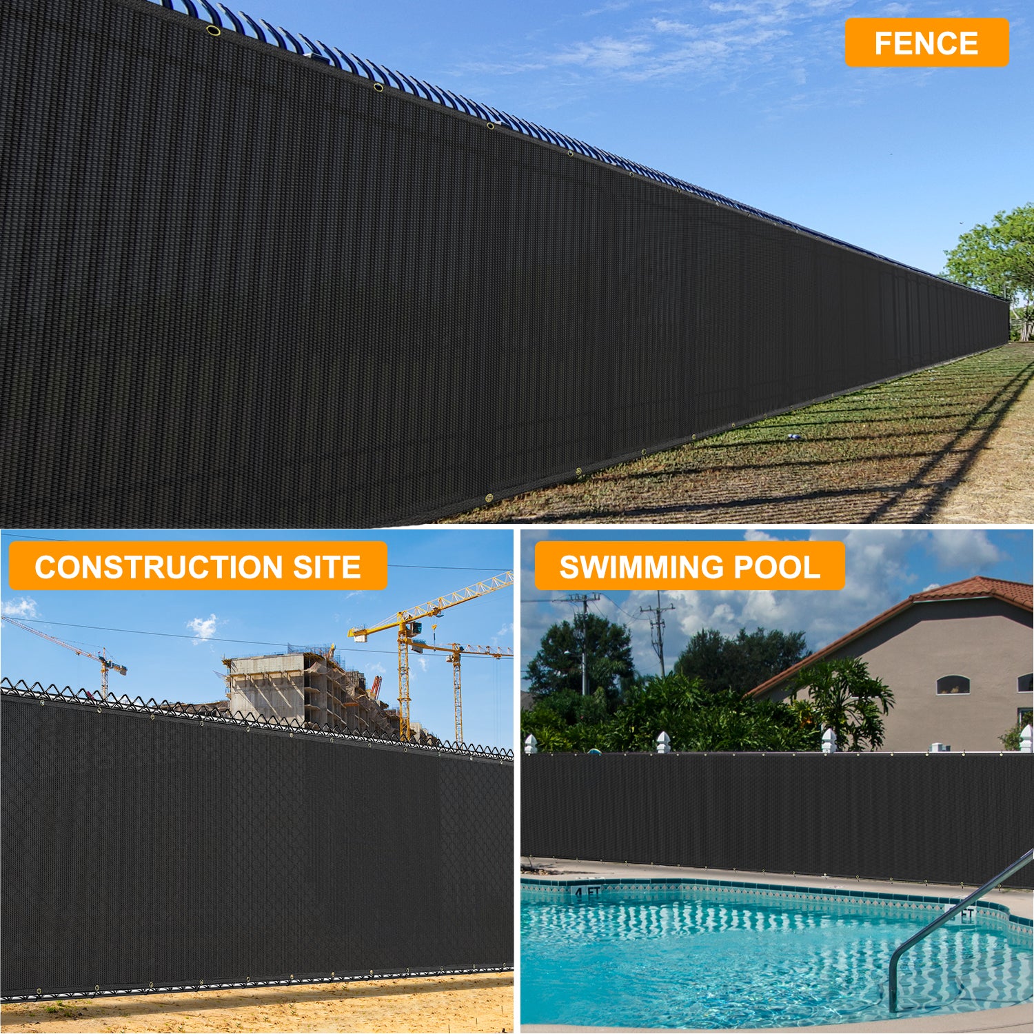 Privacy Screen Fence (6ft X 50ft, Black)