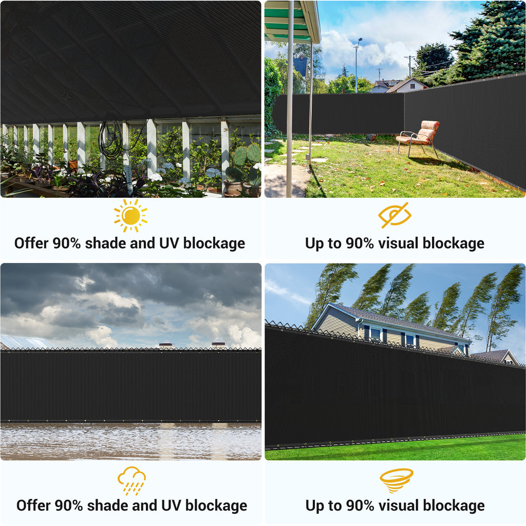 Privacy Screen Fence (6ft X 50ft, Black)
