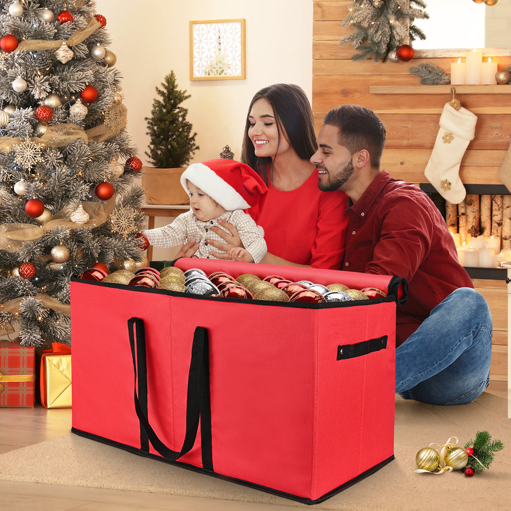 Christmas Ornament Storage Box(Red)