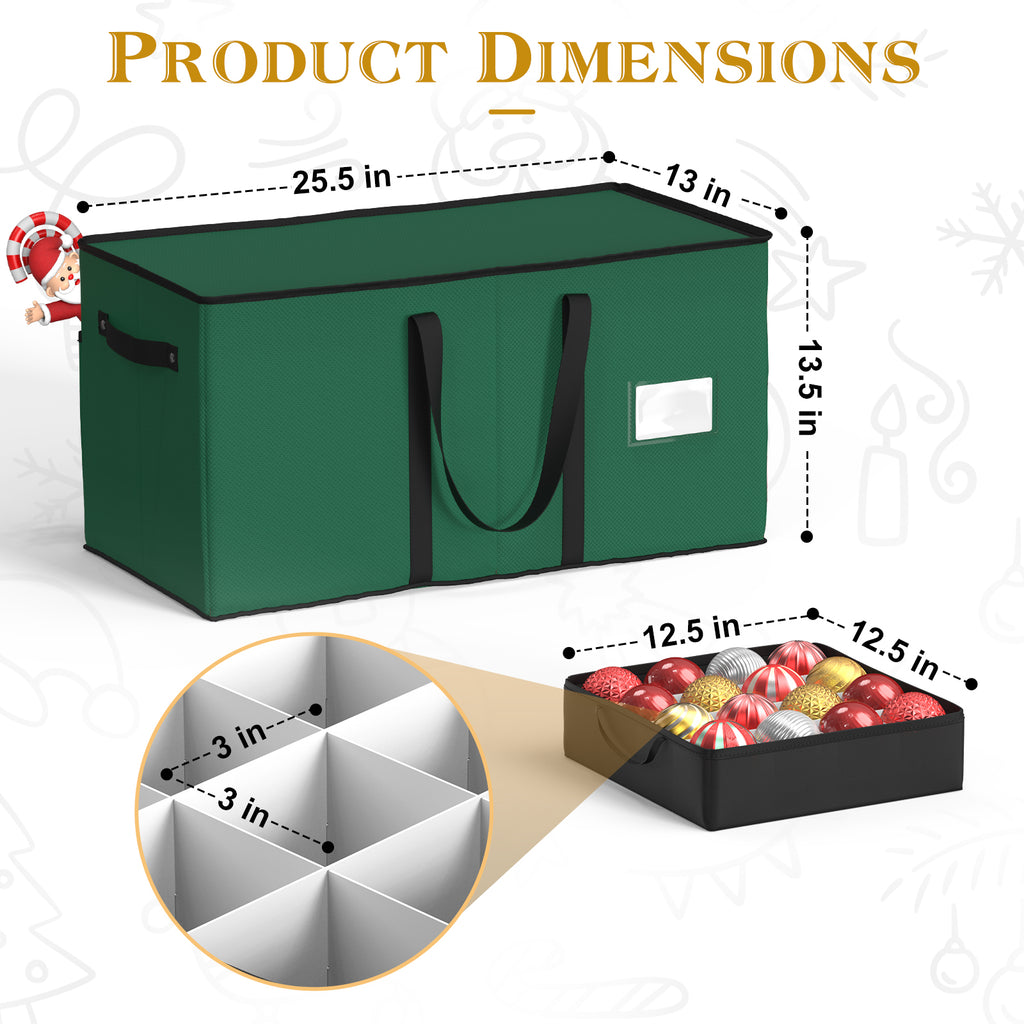 Christmas Ornament Storage Box (Green)