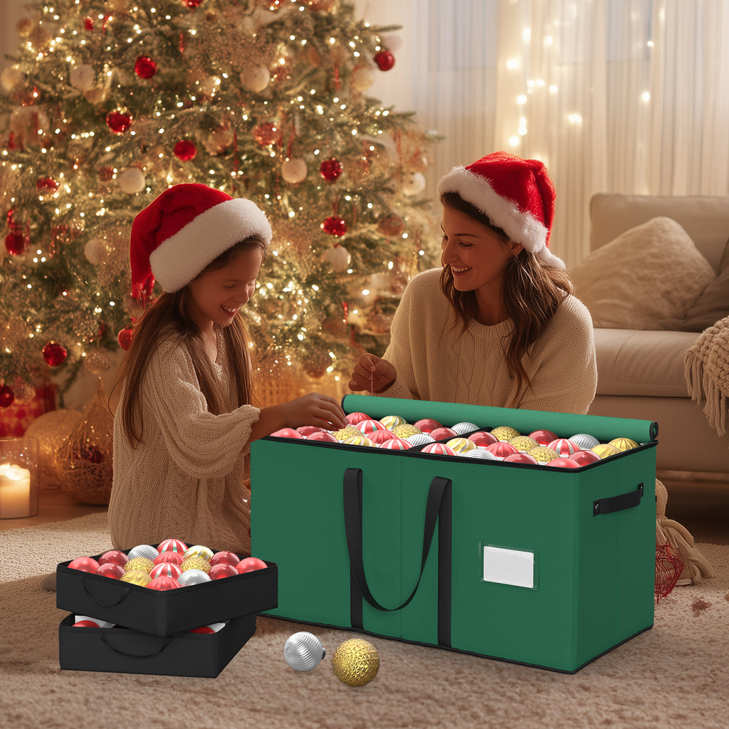 Christmas Ornament Storage Box (Green)