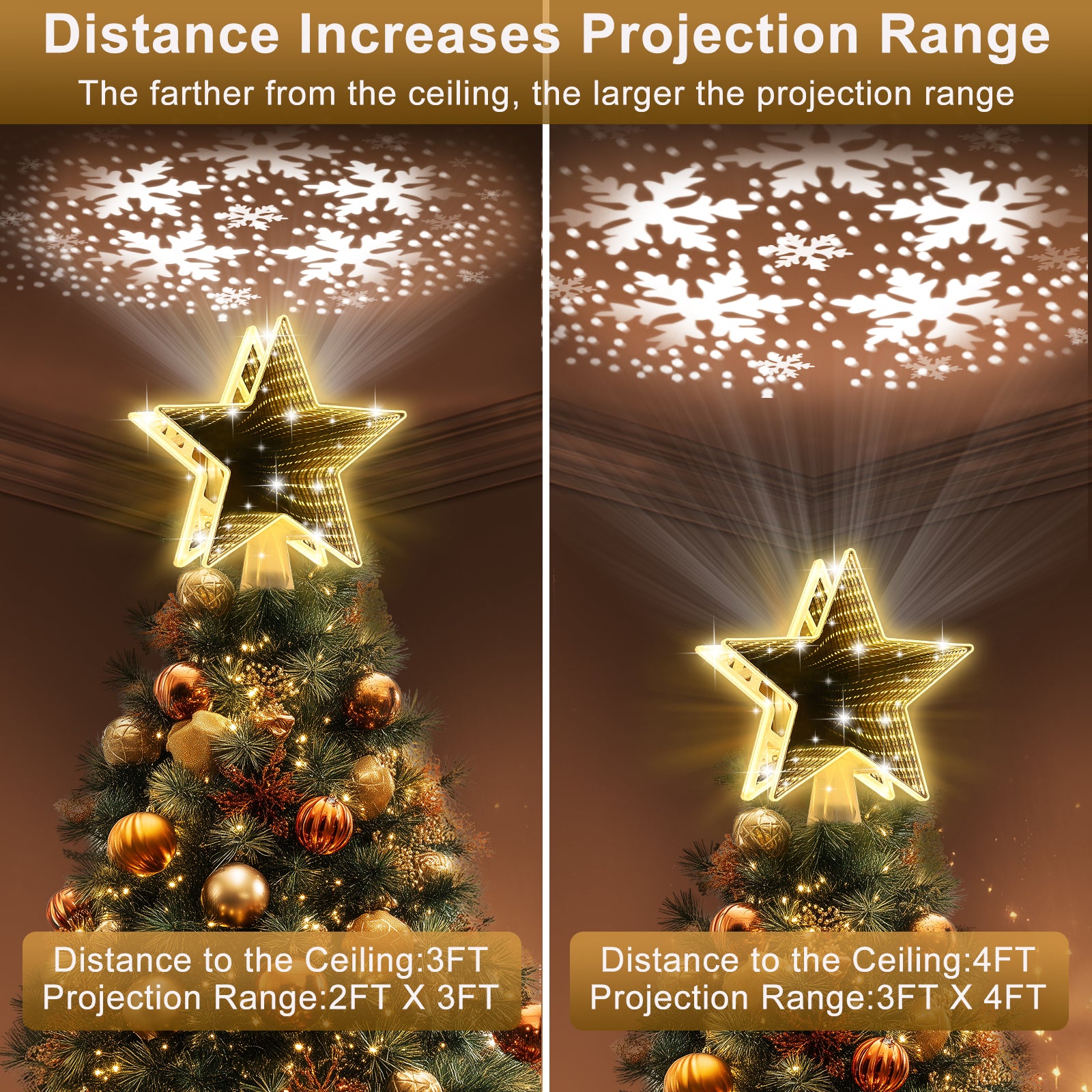 Christmas Tree Topper Star（Warm Color）